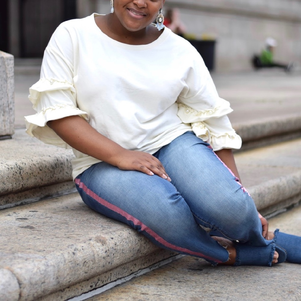 Project Runway Pink Glitter Side Stripe Jean